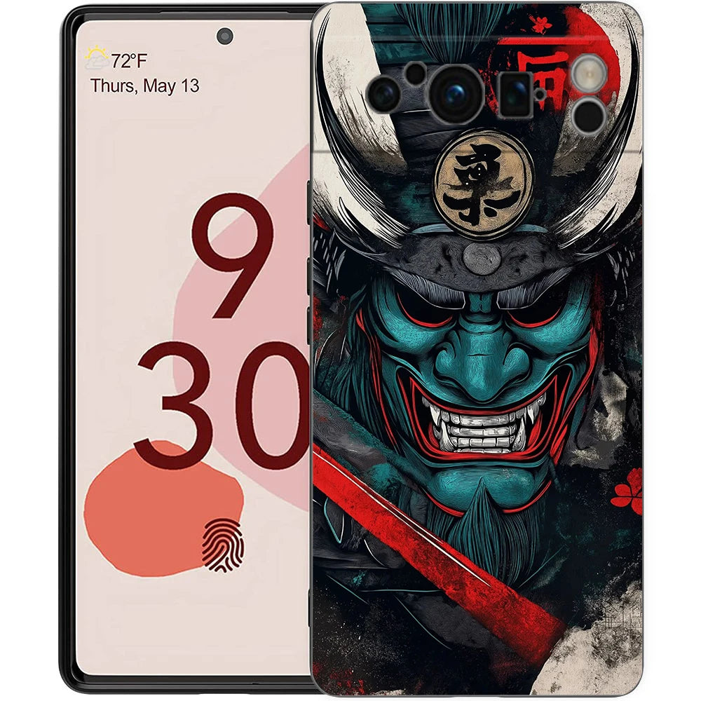 Japanese Bushido Samurai Phone Case For Google Pixel 10 9 8 7 6 Pro XL 9A 8A 6A 7A 5G Soft Shockproof TPU Black Cover