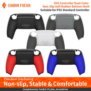 Redesigned PS5 Controller Two-color Non-slip Bottom Case Replacement for BDM-010, 020, 030, 040, 050 060 Model