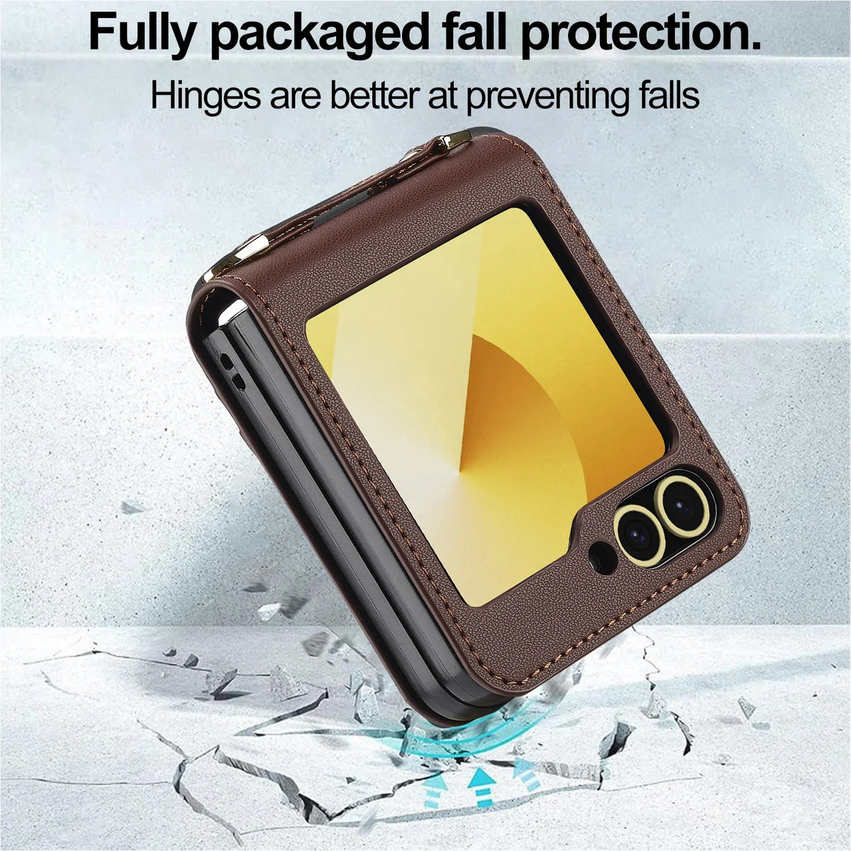 Crossbody Cards Solt Wallet Leather Case For Samsung Galaxy Z Flip 8 7 FE 6 5 4 3 5G Flip6 Flip7 Hand Strap Lanyard Pocket Cover