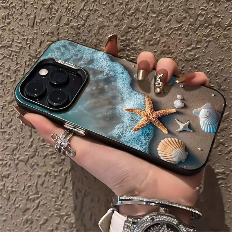 Beach Waves Starfish Phone Case For Samsung Galaxy A55 A54 A53 A35 A34 A15 A16 S26 S25 S24 S23 S22 S21 S20 Ultra Plus FE Cover
