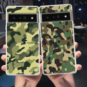 Phone Case Cover for Google Pixel 10 9 8 7 6 5 4 4XL Soft TPU 7A 6A 5A 4A 3A Pro XL 5G Transparent Shell Camouflage Camo Fundas