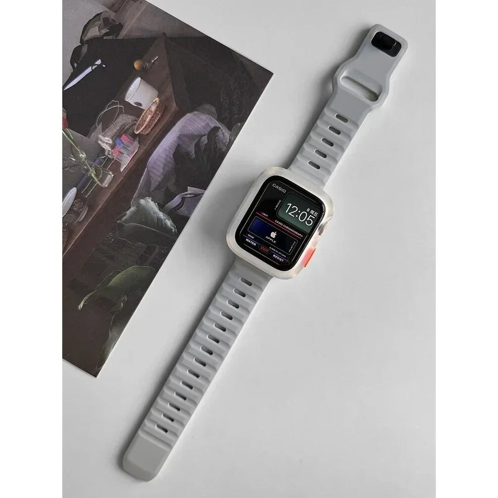 Silicone Case+Strap for Apple Watch Ultra3 49mm Series 11/10 42mm 38 44mm 40mm 45mm 41mm Bracelet Cover for iWatch Series 8 9 7