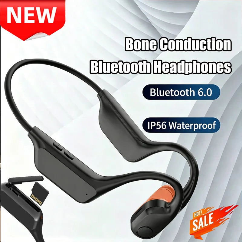 NEW Open-Ear Bone Conduction Bluetooth Headphones with Extra-Long Battery Life Perfect for Running, Cycling Swimming Sports