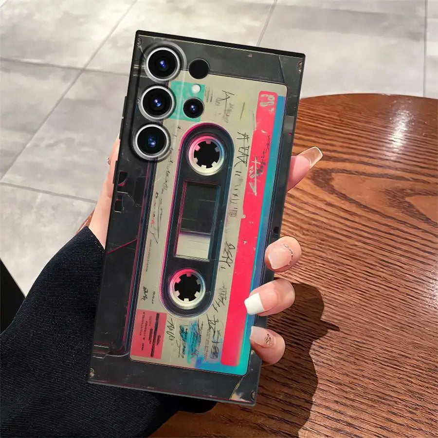 Unique Cassette Tape Creative Case for Samsung Galaxy S26 Ultra S23 Note 8 9 10 20 Ultra S9 S10 S24 Plus S25 Edge S21 FE S20