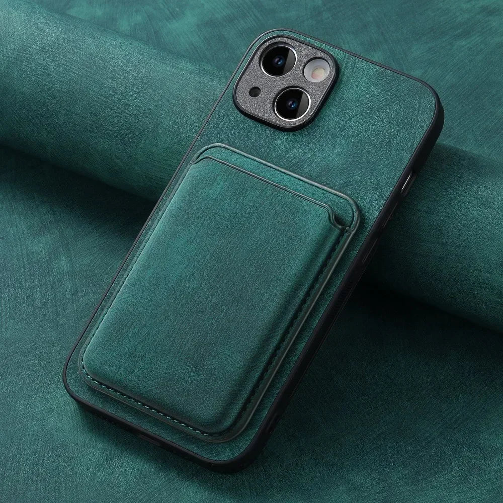 Vintage Leather Case with Detachable Magnetic Wallet Card Holder For iPhone 11 12 13 14 15 16 17 Pro Max Plus Protective Cover