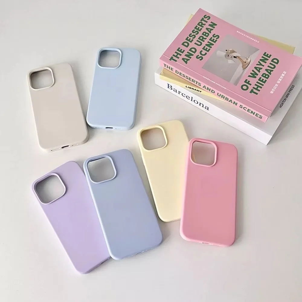 Original Liquid Silicone Phone Cases For iPhone 16 15 14 13 12 11 Pro Max Plus X XS Max 7 8 Plus Luxury Shockproof Soft Cover