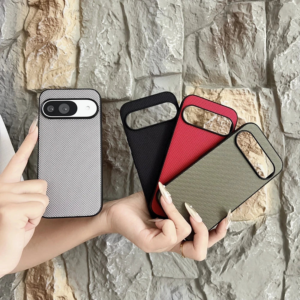 Ultra thin Pixel 10 9 Pro 9A Case Woven Nylon Pattern 6A 7A 8A 9A Cases for Google Pixel 9 8 7 6 10 Pro XL 10proXL Slim Cover
