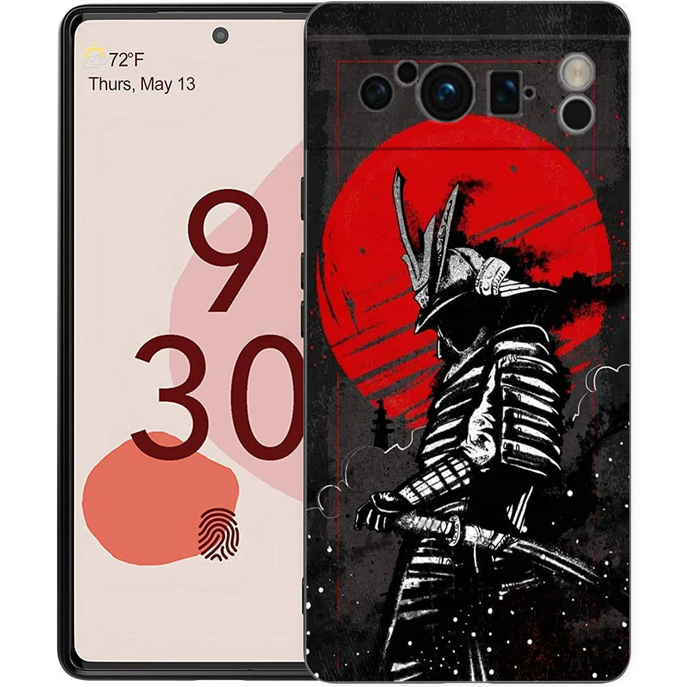 Japanese Bushido Samurai Phone Case For Google Pixel 10 9 8 7 6 Pro XL 9A 8A 6A 7A 5G Soft Shockproof TPU Black Cover