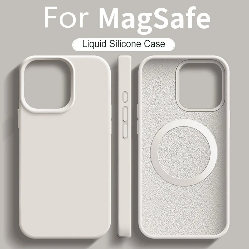 For Magsafe Liquid Silicone Magnetic Phone Case For iPhone 17 16 15 13 14 Pro Max Plus Cover For iphone 17 Pro Max Accessories