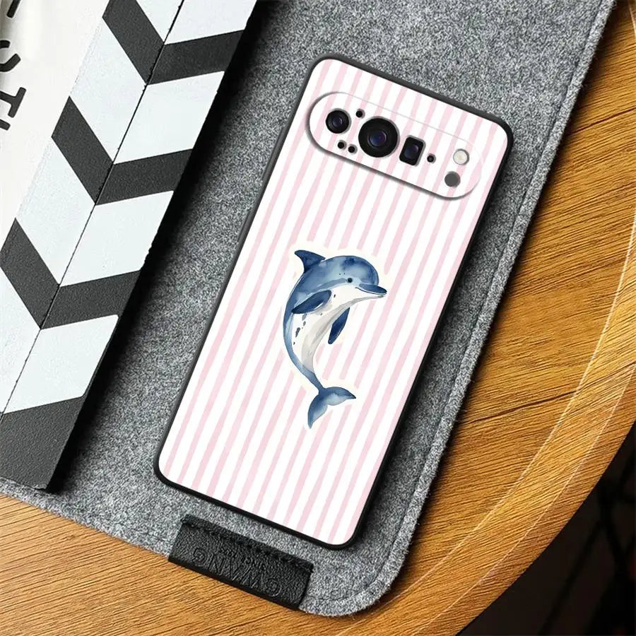 Ocean Striped Case for Google Pixel 10A 6a 7a 6 7 8 Pro 10 9 Pro XL 9a 8a Funda Phone Cover