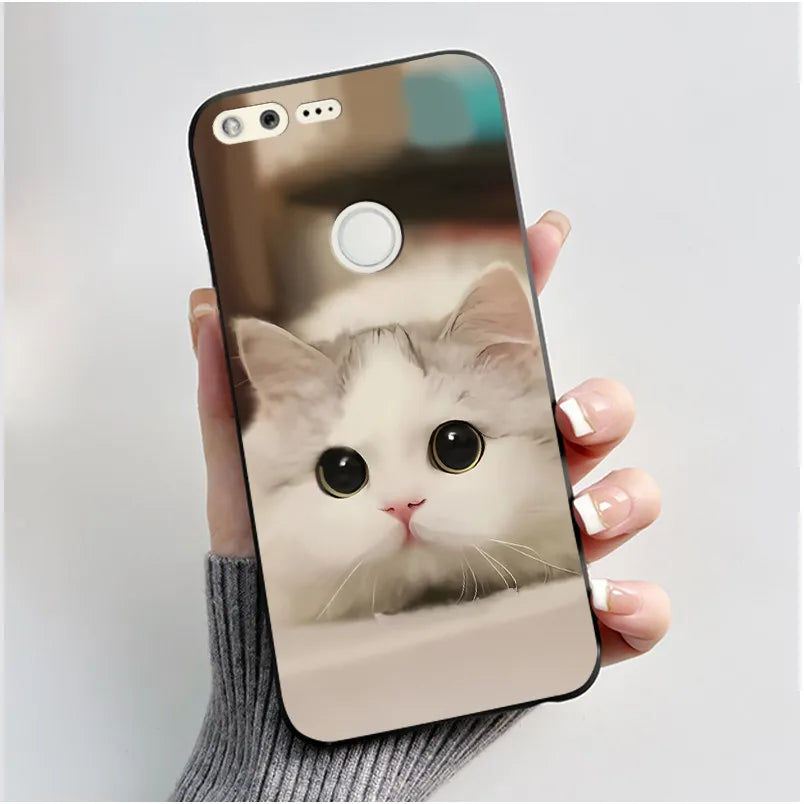 For Google Pixel 1 Case Aesthetic Cute Cat Shockproof Silicone TPU Soft Back Cover for Google Pixel 1 Pixel1 XL Phone Case Coque