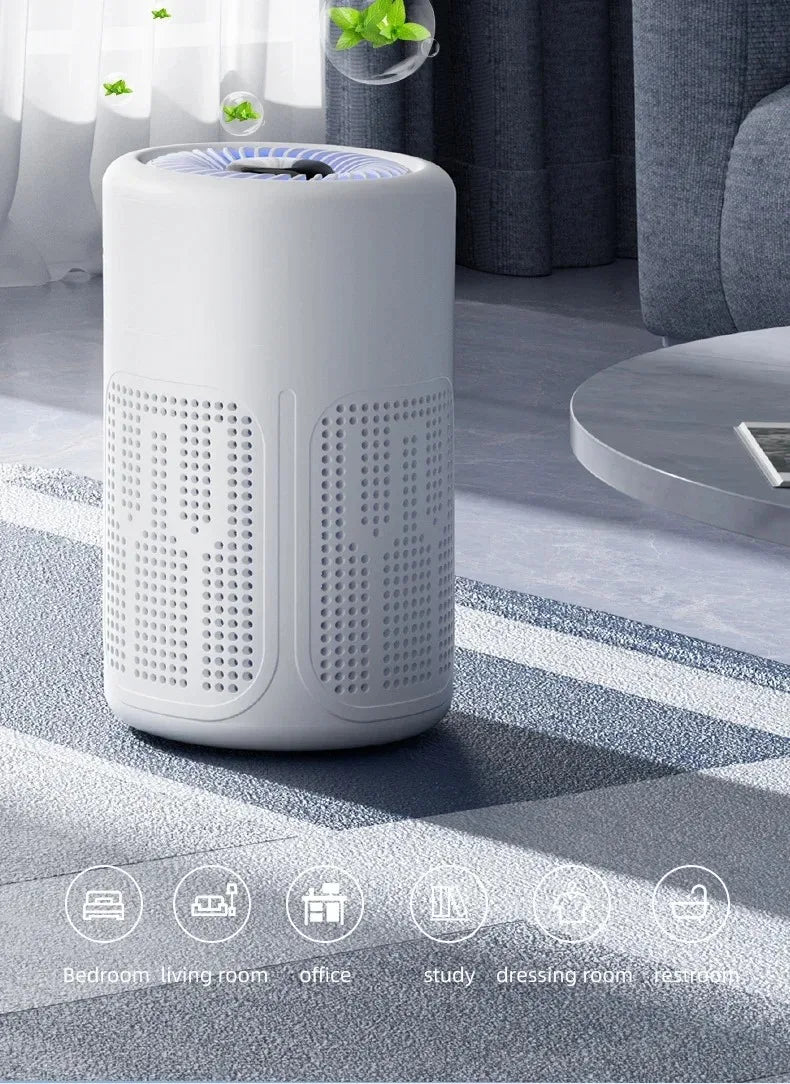 Mini Desktop Air Purifier Portable Air Cleaner HEPA Filter Freshener Odor Remover Compact Air Quality Improvement Devic