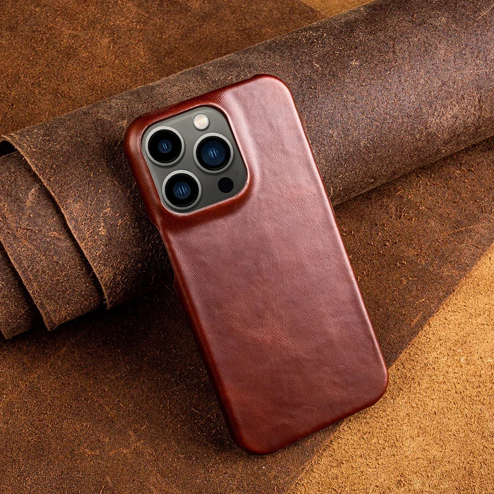 Oil Wax Luxury Genuine Leather Cover Case For Iphone 14 13 12 15 Pro Max 11 Case For Iphon Aesthetic Vintage Retro With 8 Colour