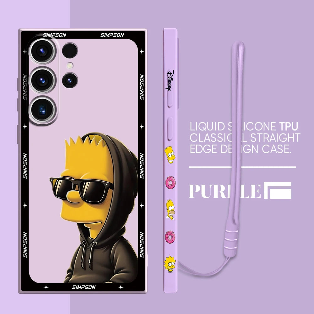 Soft Bumper Silicone Case for Samsung Galaxy S20 FE S21 Plus S24 Ultra S23 Ultra 5G S22 S22 Ultra S25 Funny Cool Simpsons Cover
