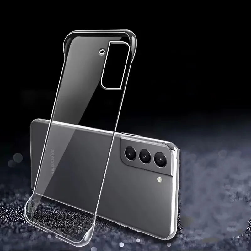 For Samsung Galaxy S22 S20 S21 S23 S24 FE S25 S26 Ultra S9 S10Plus Note 20 10 Plus 9 Borderless Transparent PC Hard Phone  Cover
