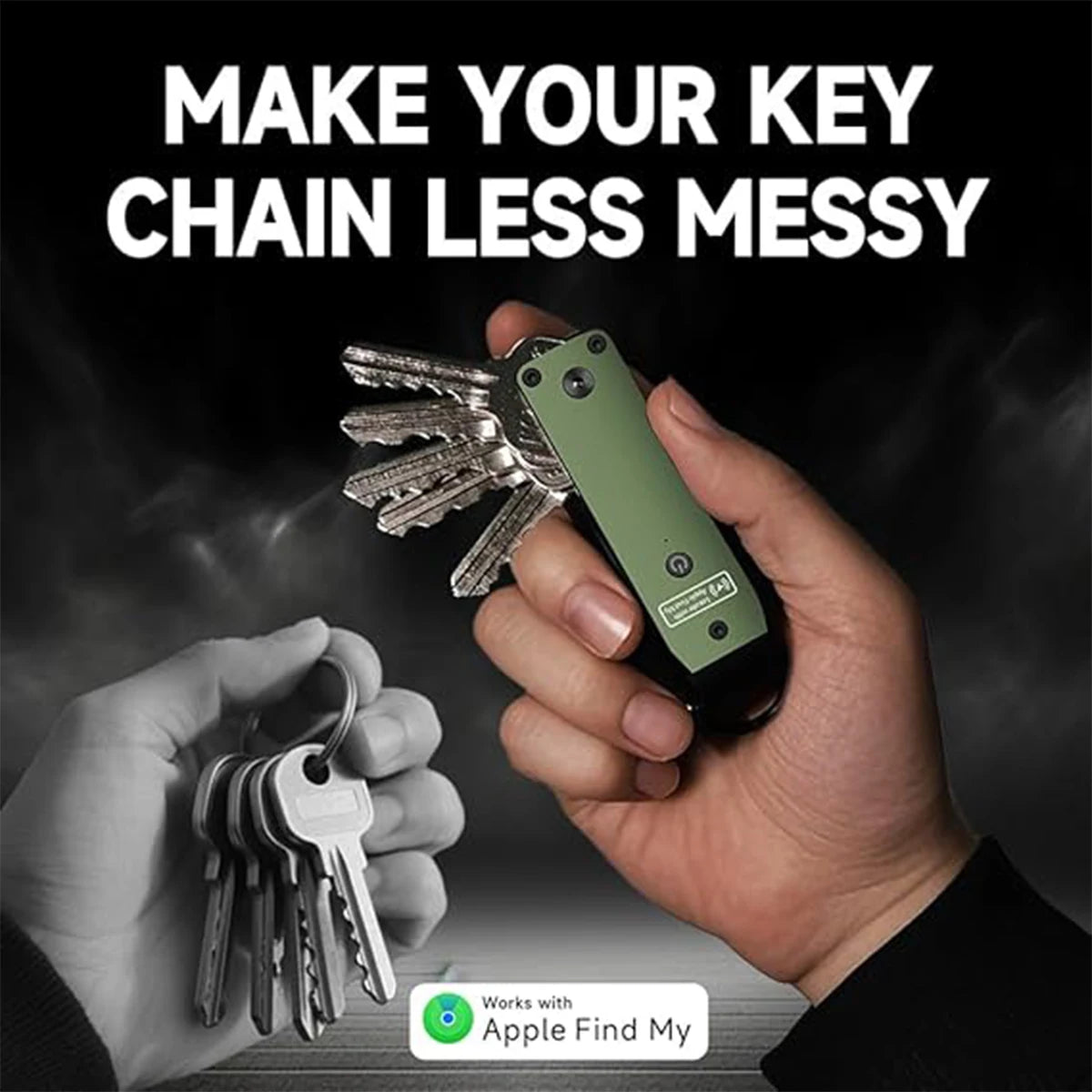 Air Keychain Car Key Chains with GPS Tracker Key Finder Built-in Airtag Chips Works with Apple Find My iOS Only Key Organizer