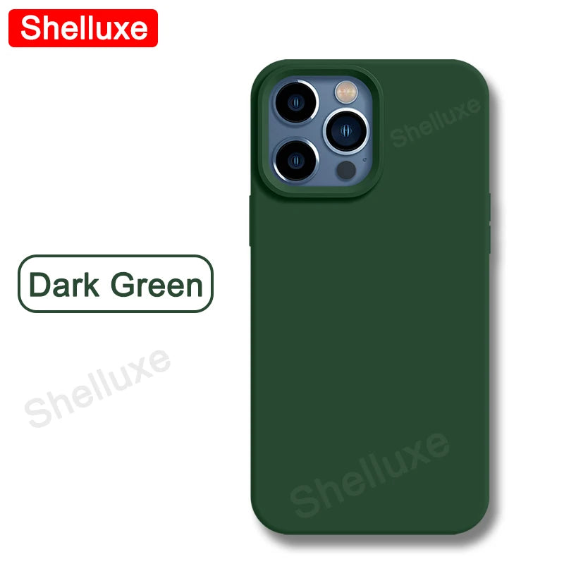 Luxury Liquid Silicone Case Shelluxe For iPhone 17 16 15 14 Pro Max For APPLE iPhone17 Air iPhone16 iPhone15 Plus Phone Cases