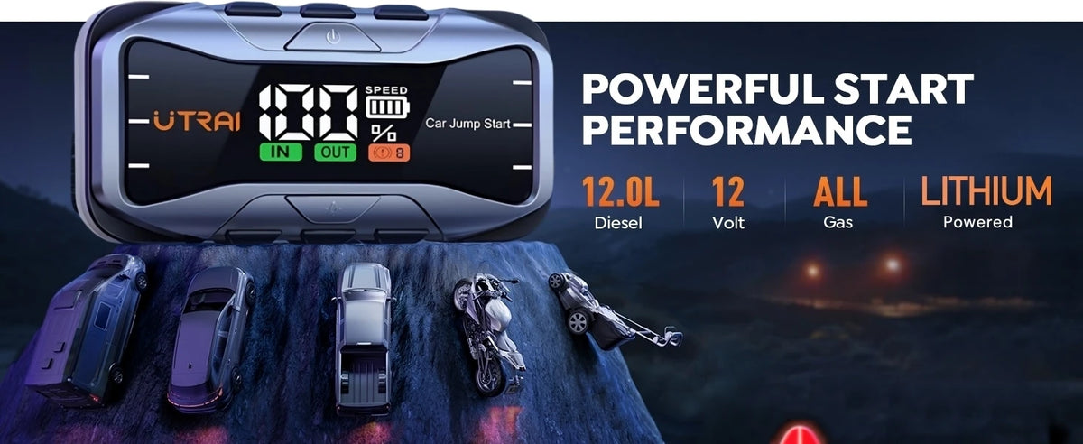 UTRAI  27000mAh Car Jump Starter Power Bank 6000A Car Booster Auto Emergency Starting Device Jump Start for Petrol Diesel