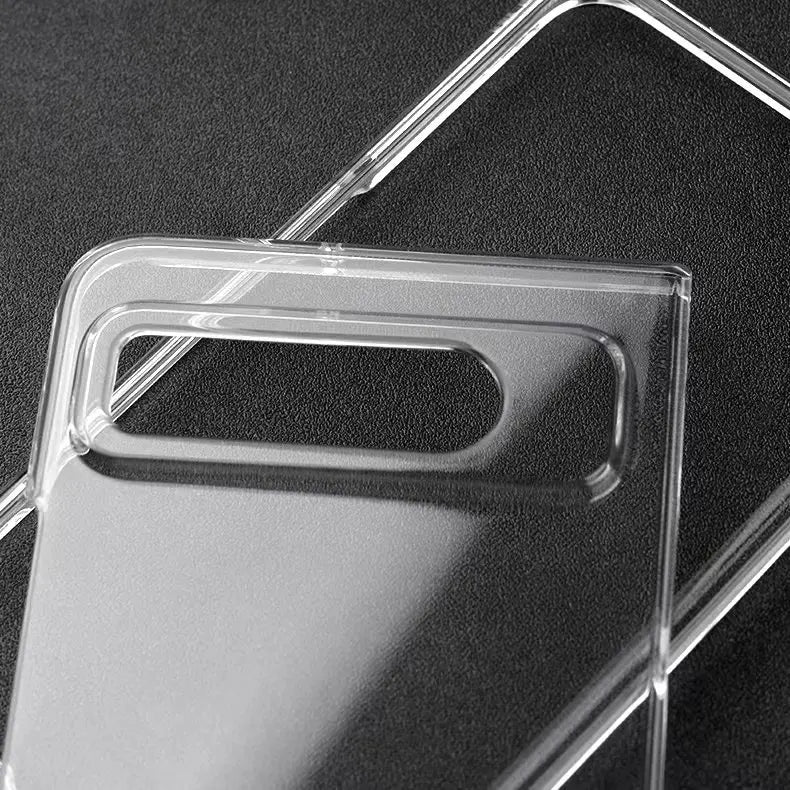 For Google Pixel Fold Transparent Plastic PC Hard Shell Shockproof Full Protective Back Cover On Google Pixel Fold