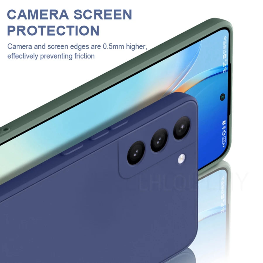 Square Liquid Silicone Soft Case For Samsung Galaxy S22 S21 S20 FE 5G S10 Plus Note 20 Ultra 10 Lite A22 A32 A52 A72 Full Cover