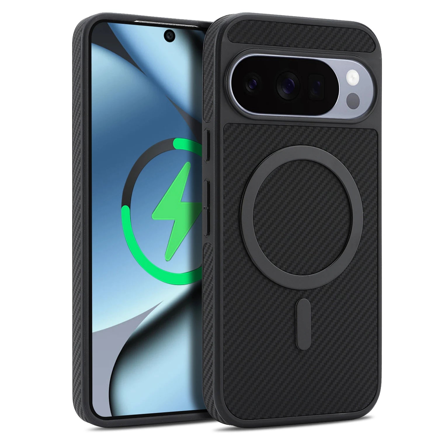 Luxury Carbon Fiber Magnetic Leather Phone Case For Google Pixel 10 Pro Xl 9A 9 Wireless Charging Shockproof Slim Cover