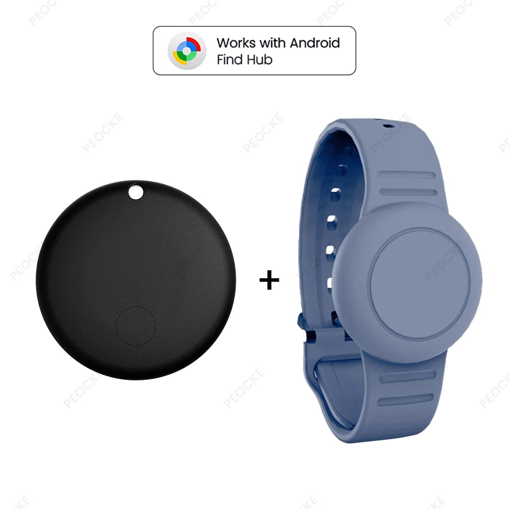 Smart Location Tag With Adjustable Silicone Wristband Works with Android Google Find Hub Anti-Lost GPS Tracker Bluetooth Locator