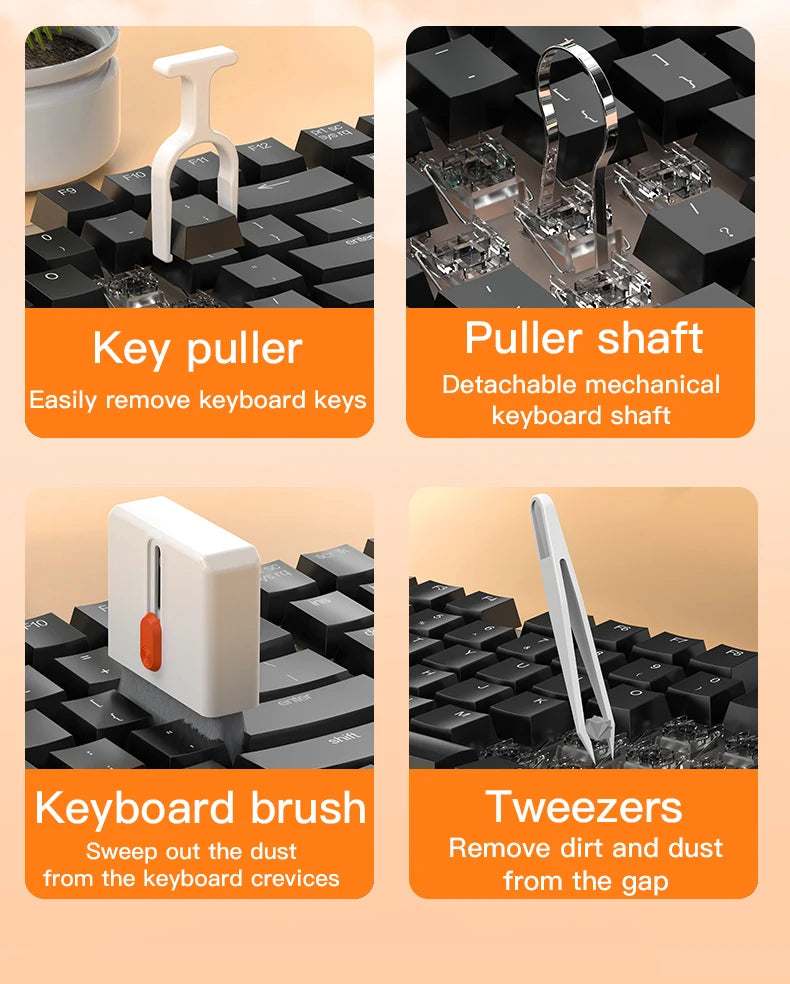 20/32-in-1 Multi-Functional Deep Cleaning Kit for iPhone Ports, AirPods, Keyboard, and Keycap Removal - Precision Tools