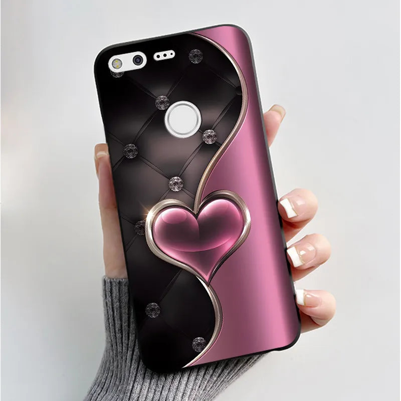 For Google Pixel XL Case Luxury Fashion Butterfly Flowers Black Soft TPU Silicone Back Cover For Google Pixel 1 1XL Phone Cases