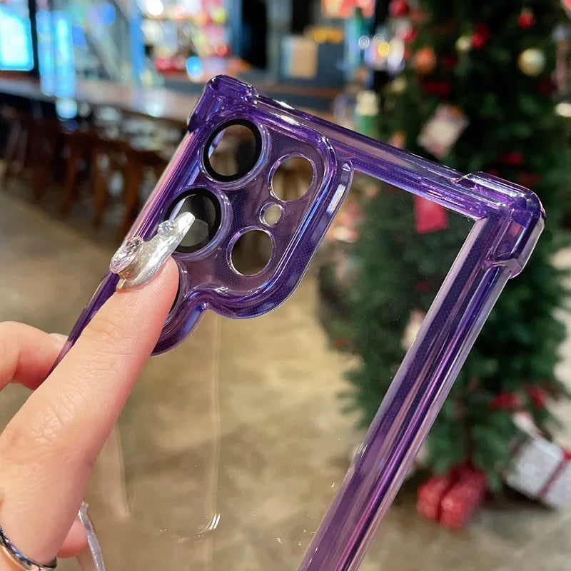 Luxury Transparent Case For Samsung Galaxy S26 S25 S24 S23 S22 Ultra Plus FE A16 Soft Bumper Lens Protector Clear Acrylic Cover