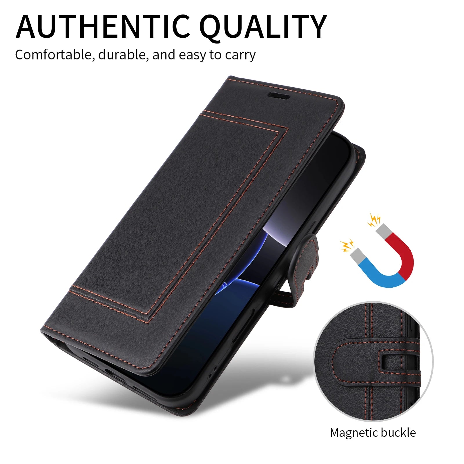 Business Leather Flip Phone Case for iPhone 17 Pro Max Air 16E 16 15 14 13 12 11 Pro XS XR Max Plus SE Card Wallet Pocket Cover