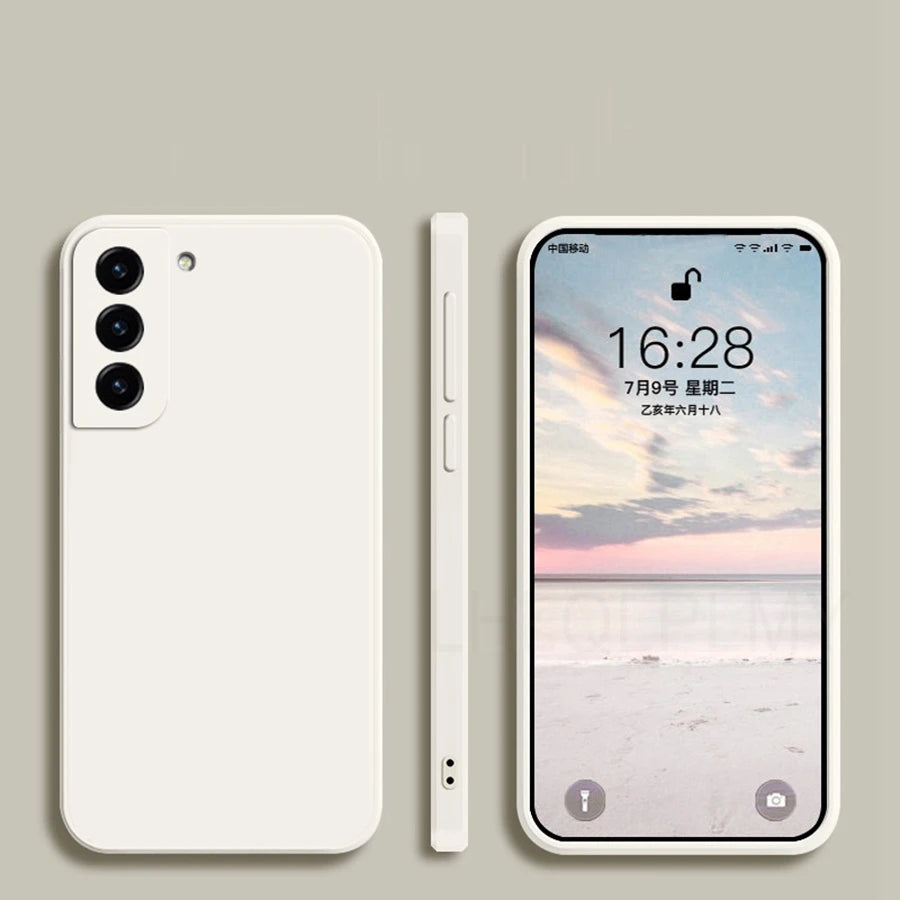 Square Liquid Silicone Soft Case For Samsung Galaxy S22 S21 S20 FE 5G S10 Plus Note 20 Ultra 10 Lite A22 A32 A52 A72 Full Cover