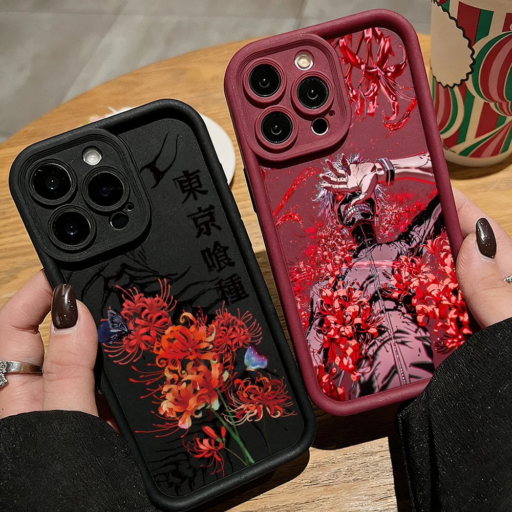 Hot Red Spider Lily T-Tokyo GhoulS Phone Case For Samsung S26 S25 S24 S23 S22 S21 S20 F06 M16 Note 20 FE Plus Ultra 4G 5G Cover