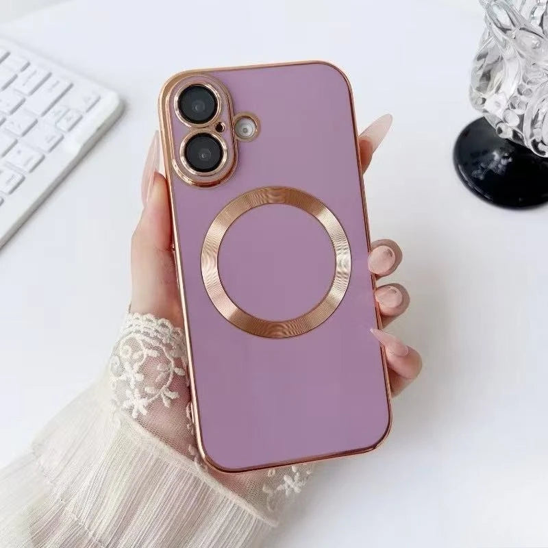 Luxury Plating For Magsafe Magnetic Phone Case For Samsung Galaxy S26 Ultra S25 Edge S24 S23 S22 S21 S20 FE S10 Plus Soft Cover
