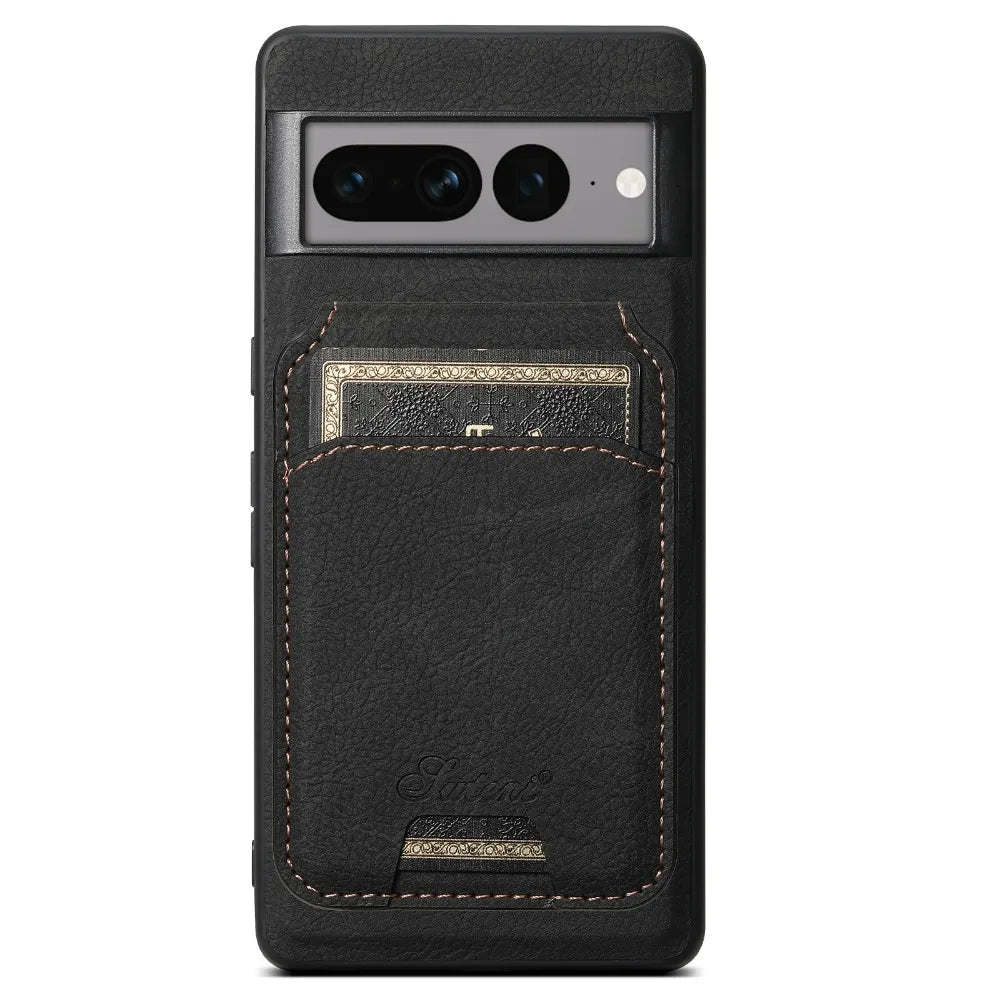 Anti-Drop 2 in 1 PU Leather Wallet Case for MagSafe Cover for Google Pixel 11 10 9 8 Pro XL 7A 8A Magnetic Back Shell Card Bag