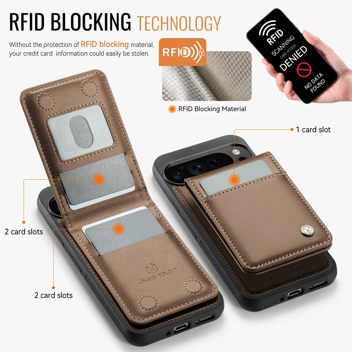Leather Magnetic 2 in 1 Detachable for Google Pixel 10 Pro XL 9 Pro 9A 10A Wallet Case with Card Holder Kickstand Cover
