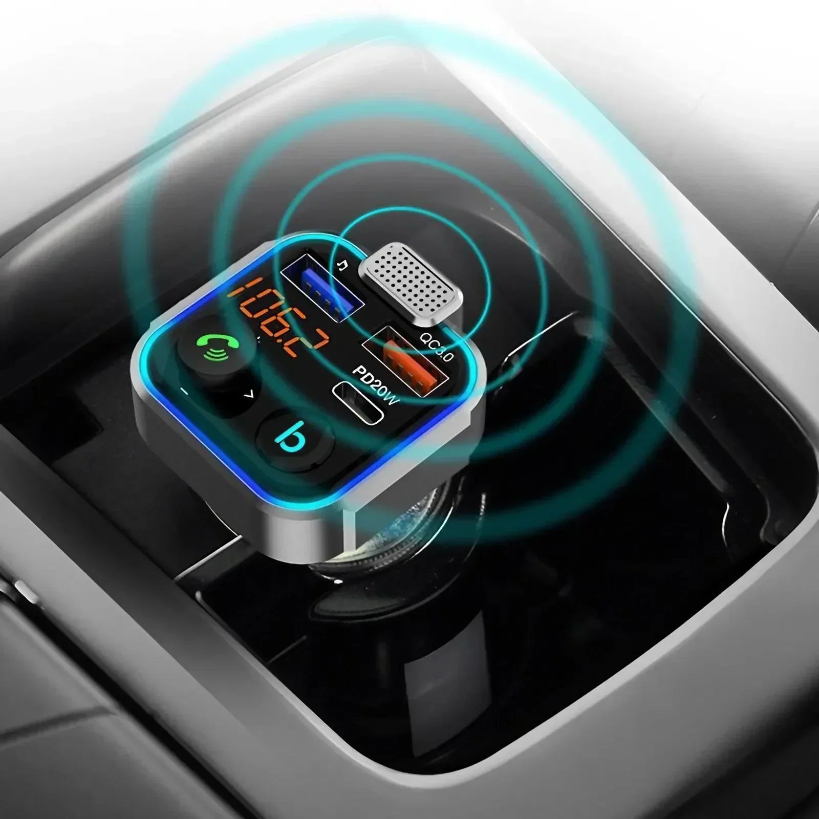 4 in 1 Retractable Car Charger Fast Charging Car Charger  with USB Type-C Cable & 2 Type C Charging Ports, Universal Car Charger
