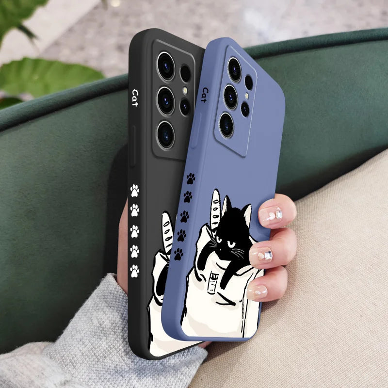 Bread Cat Phone Case For Samsung Galaxy S25 S24 S23 S22 S21 S20 S10 S10E Ultra Plus FE Note 20 Ultra 10 9 Plus Cover