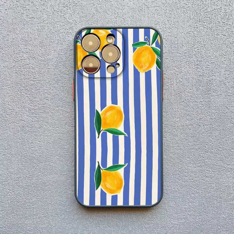 Fresh Summer Fruit Lemon Phone Case For Samsung Galaxy A73 A56 A55 A36 A35 A26 A25 A15 5G A24 A23 A22 A52 A52S A71 A72 4G Cover