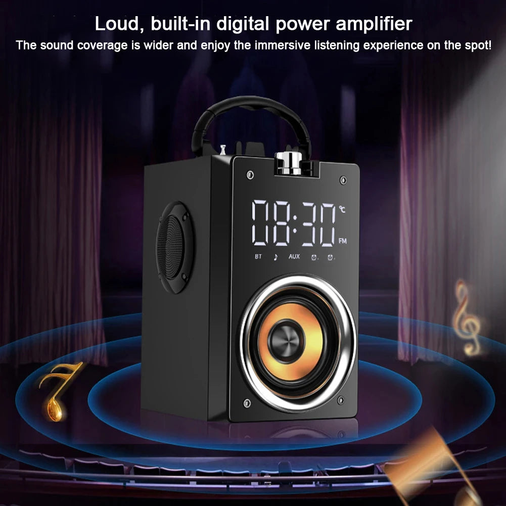 Wooden Super Bass Wireless Bluetooth Speakers Portable High Power Stereo Subwoofer Music Center Support TF FM Radio HIFI BoomBox