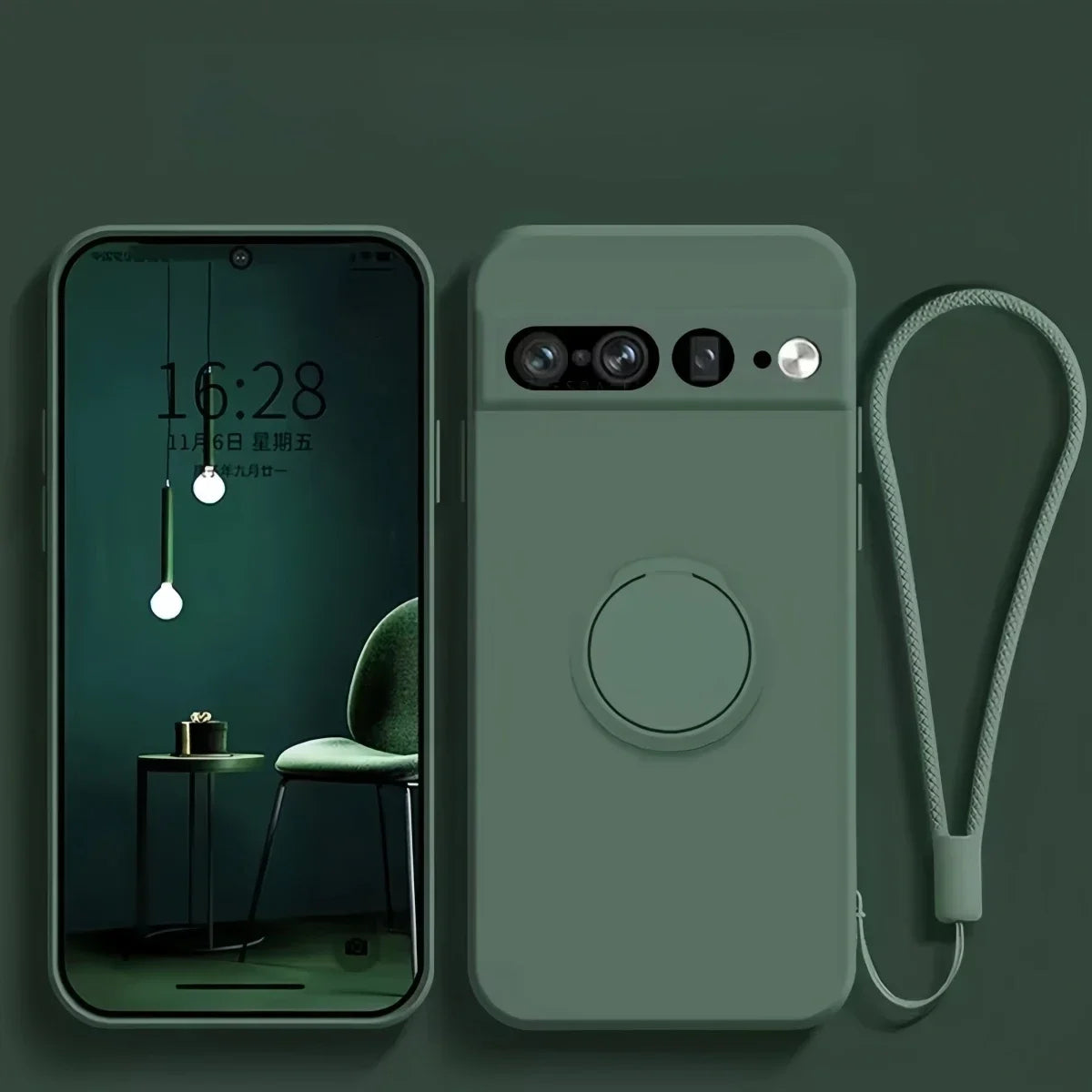 Magnetic Ring Holder Stand Liquid Silicone Phone Case for Google Pixel 9 8 8A 7 Pro XL 7A 6A Candy Colour Shockproof Soft Cover