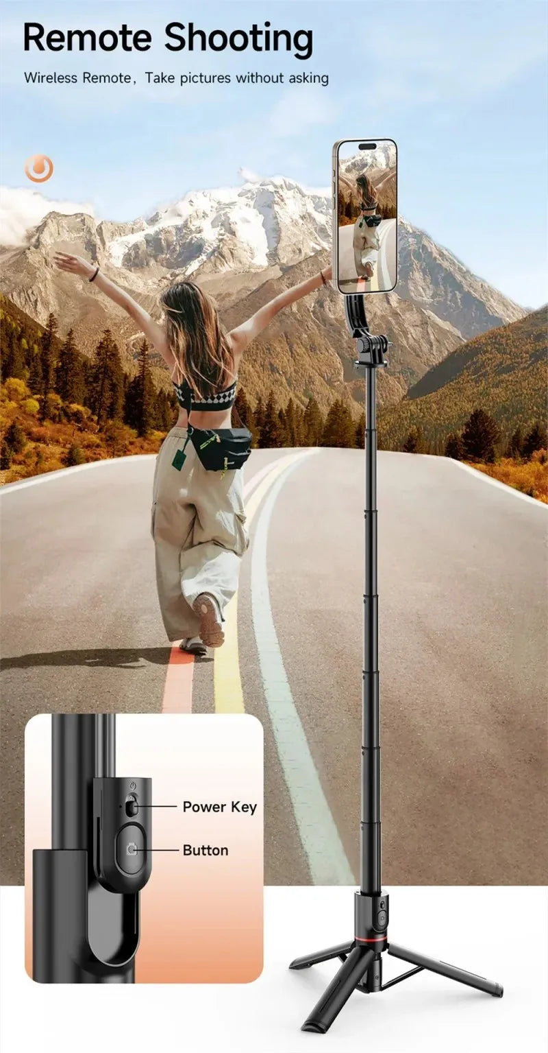 Mini Bluetooth Magnetic Selfie Stick Tripod For iPhone Android Magsafe Tripod Travel Monopod With Remote Mobile Phone Stabilizer