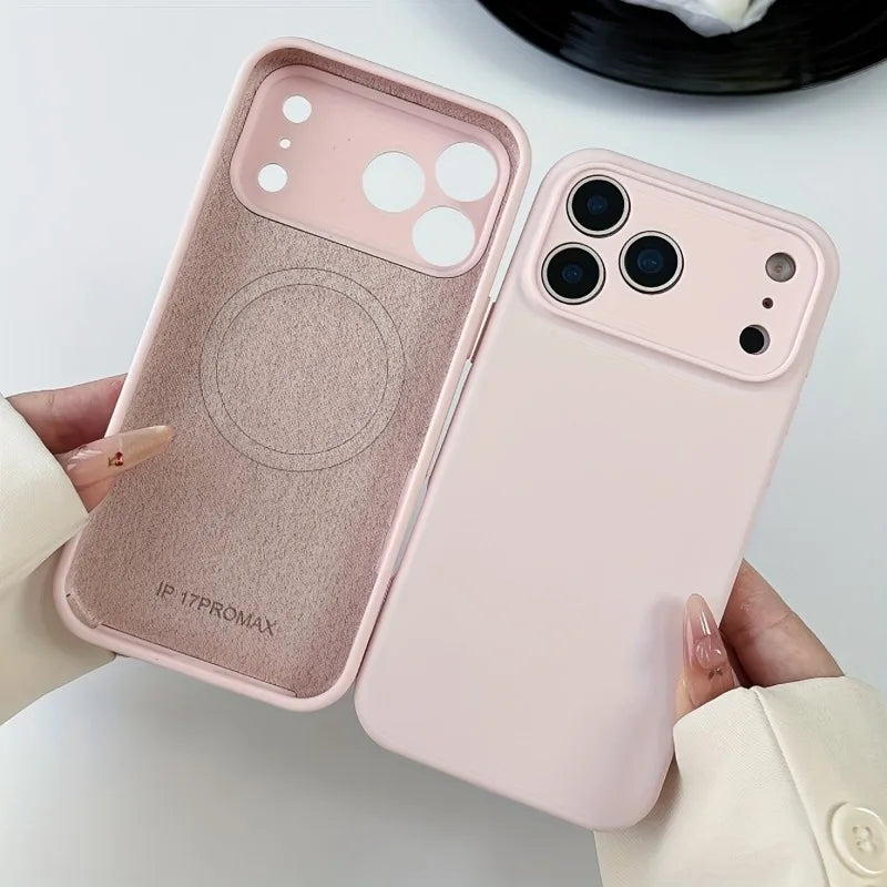 Magnetic Original Liquid Silicone Phone Case For iPhone 17 16 15 14 13 Pro Max 17Pro Air For Magsafe Wireless Cases Soft Cover
