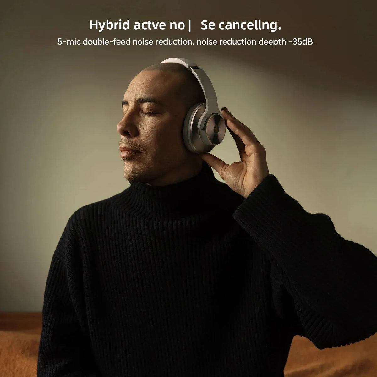Oneodio A10 ANC Wireless Bluetooth Headphones Hi-Res Audio Over Ear Headset 35dB Hybrid Active Noise Cancelling Headphones 50H