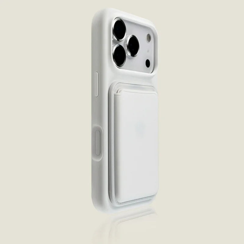 Luxury Magnetic Liquid Silicone Card Bag Phone Case For iPhone 12 13 14 15 16 17 Pro Max Plus Air For Magsafe Bumper Cover