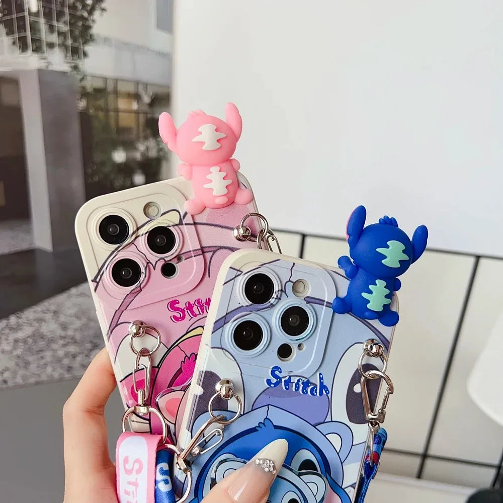 For Samsung Galaxy S20 S21 S22 S23 S24 S25 Plus Ultra FE Edge Maid stitch Case Pacifier Stitch Case With Holder Rope