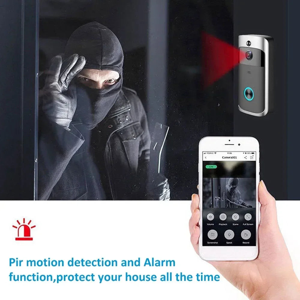 720P HD Smart Home Wireless WIFI Doorbell Camera Security Video Intercom IR Night Vision AC Battery Operated House Doorbell New