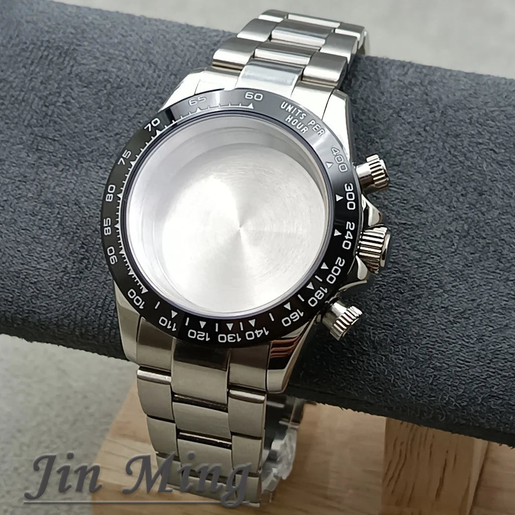 High Quality 40mm Suitable For VK63 VK63A Movement Sapphire Crystal Watch Accessories 904L Stainless Steel Waterproof WatchStrap