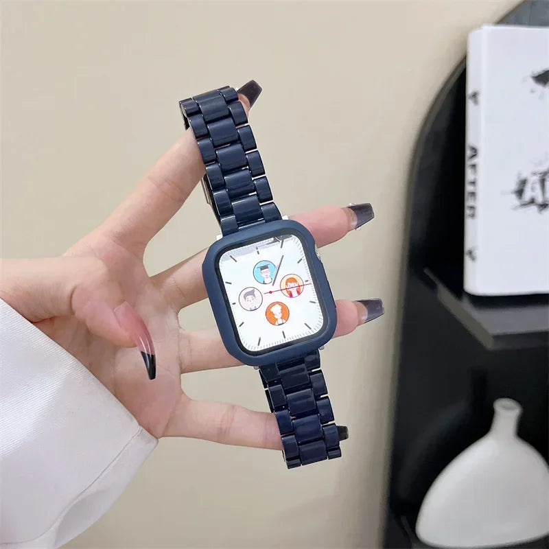 Watch strap+Case+glass For apple watch band 44mm 40mm 38/42mm Candy bracelet iwatch ultra2 49mm serie 9 8 7 6 5 4 3 Se 41mm/45mm