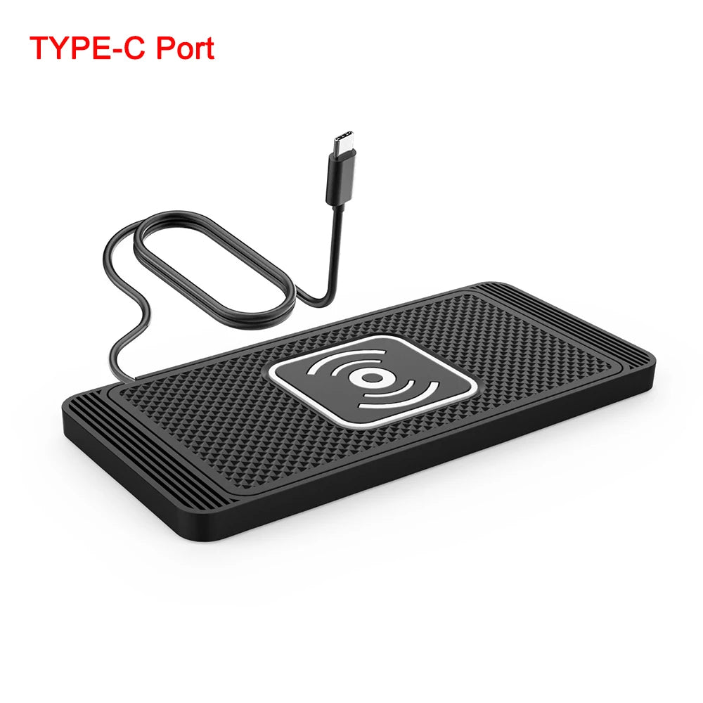 Car Wireless Charger Silicone Non Slip Pad for iPhone 15 14 13 12 Samsung Car Wireless Phone Chargers Fast Charging Station