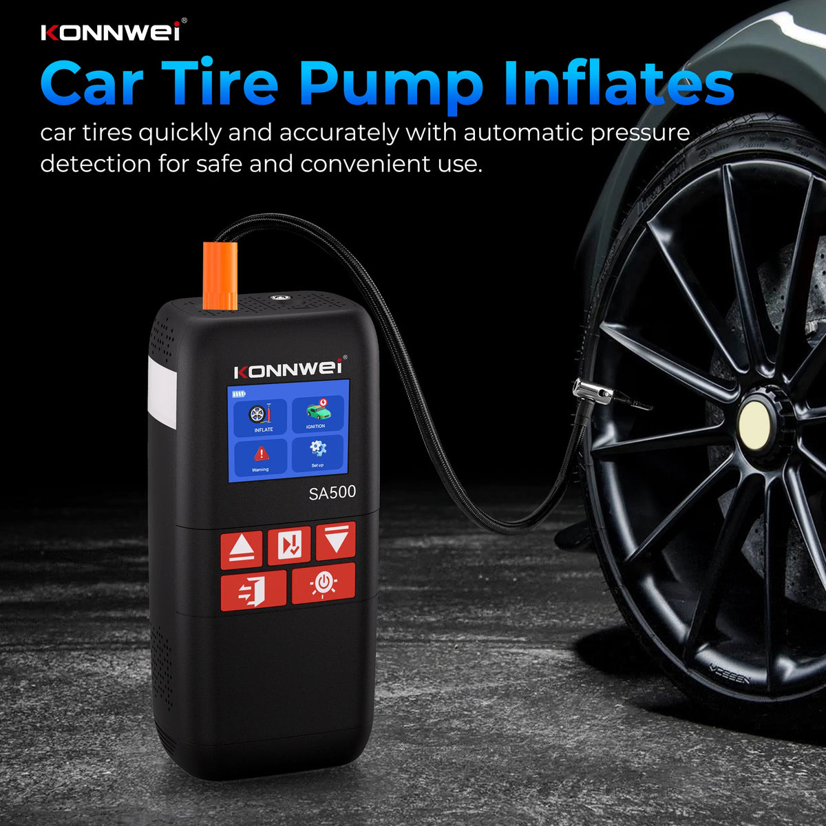 KONNWEI SA500 Car Jump Starter with Air Compressor 12V Portable Battery Booster Tire Inflator Power Bank Vehicle Emergency Start